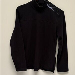 J. Crew women’s Black Turtleneck Sweater with Button Detail